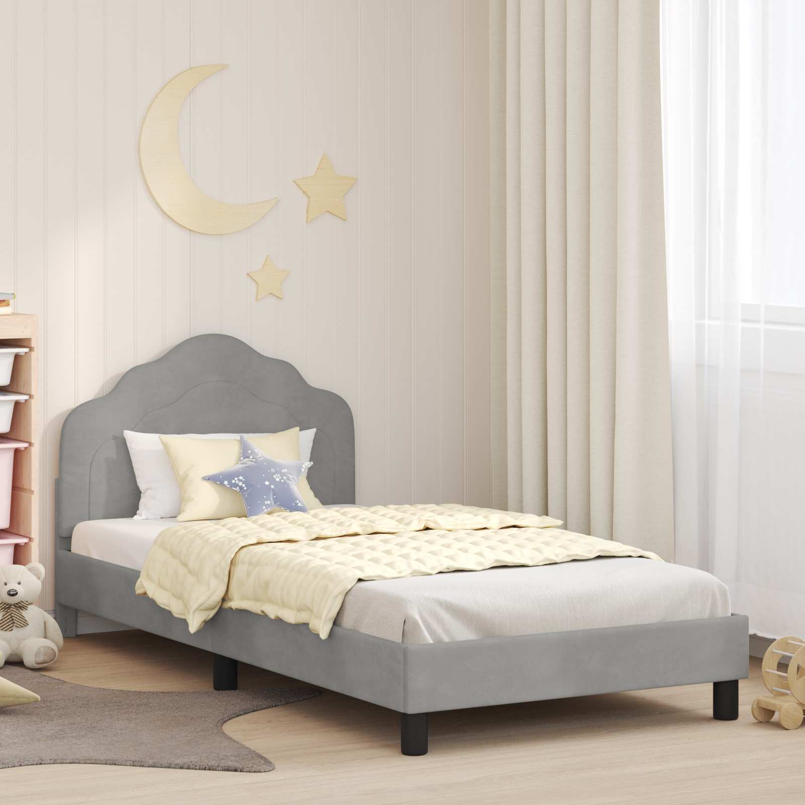 Struttura letto bambini con testata Grigio chiaro 90 x 200 cm 42010957