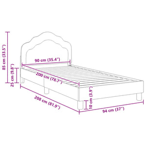 Struttura letto bambini con testata Grigio chiaro 90 x 200 cm 42010957
