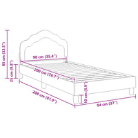 Struttura letto bambini con testata Grigio scuro 90 x 200 cm 42010958