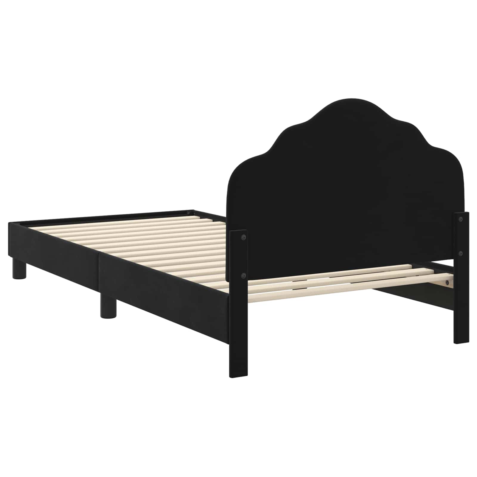 Struttura letto bambini con testata Nero 90 x 200 cm Velluto 42010959