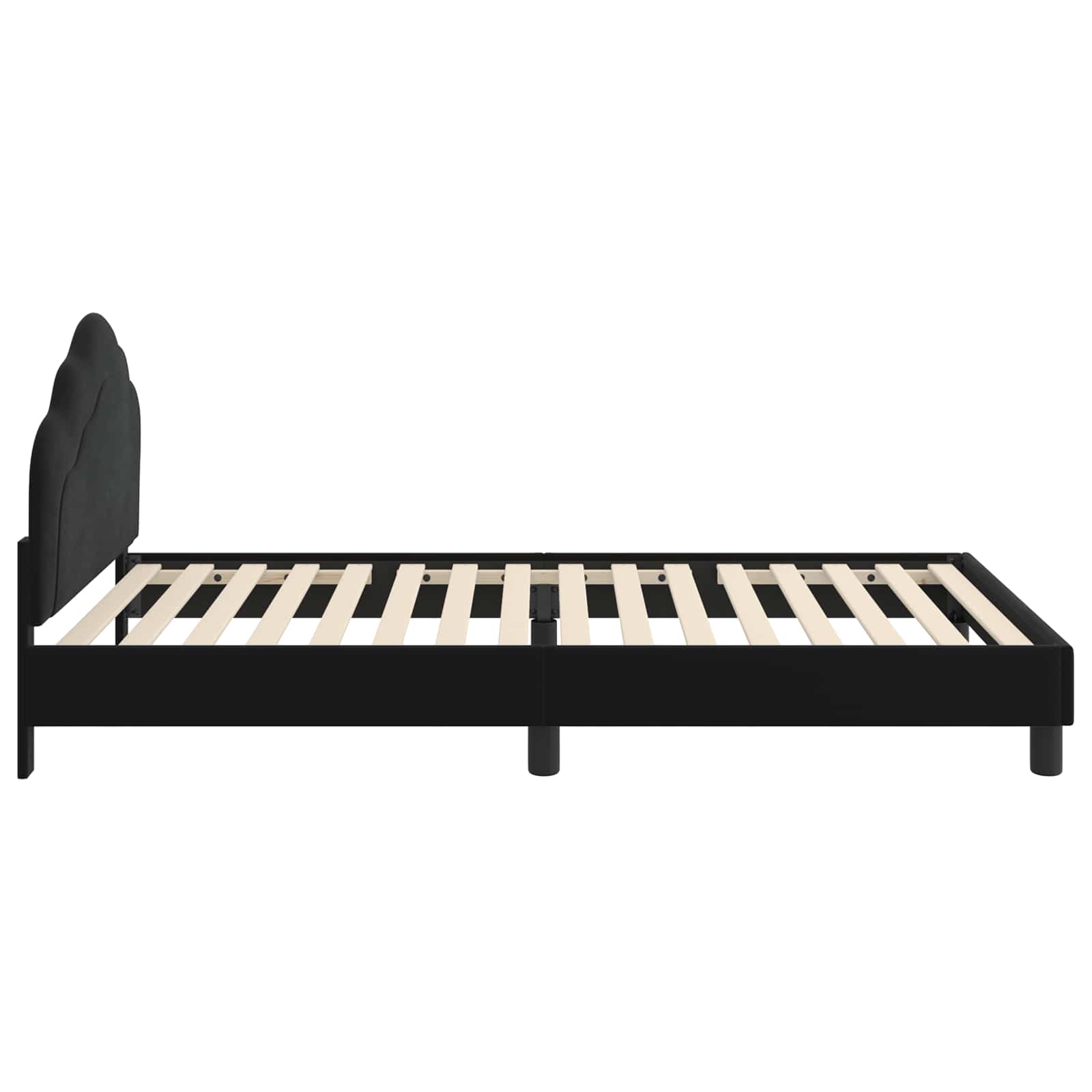 Struttura letto bambini con testata Nero 90 x 200 cm Velluto 42010959
