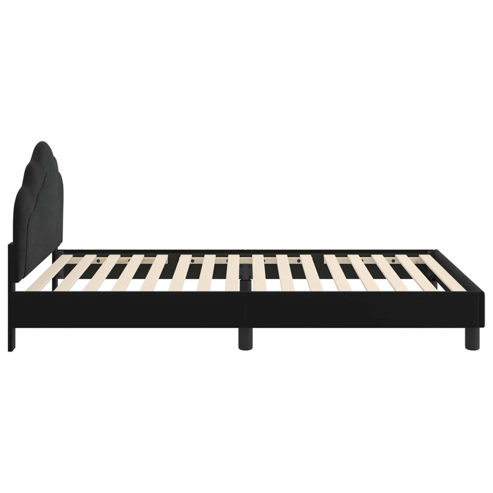 Struttura letto bambini con testata Nero 90 x 200 cm Velluto 42010959