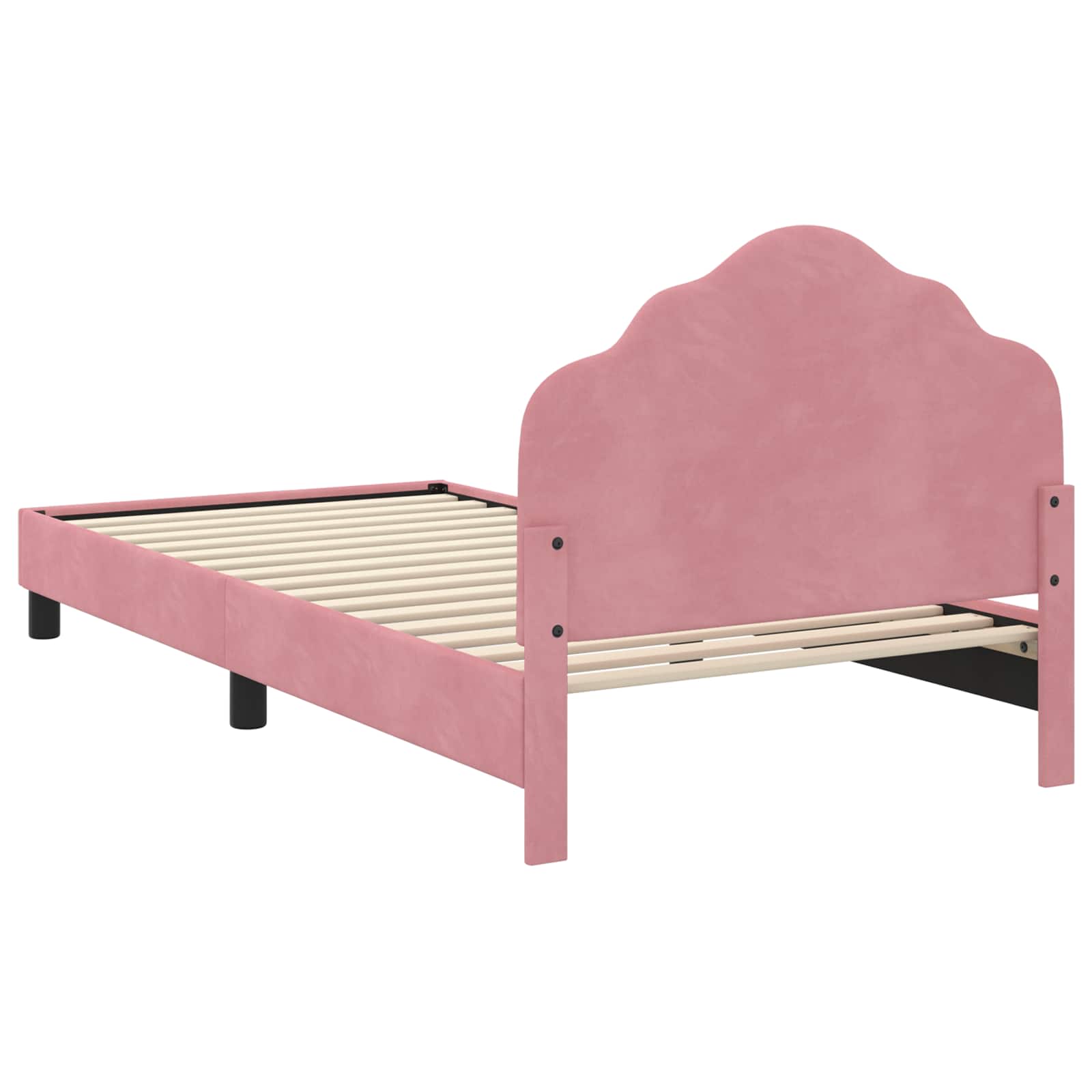 Struttura letto bambini con testata Rosa 90 x 200 cm Velluto 42010960