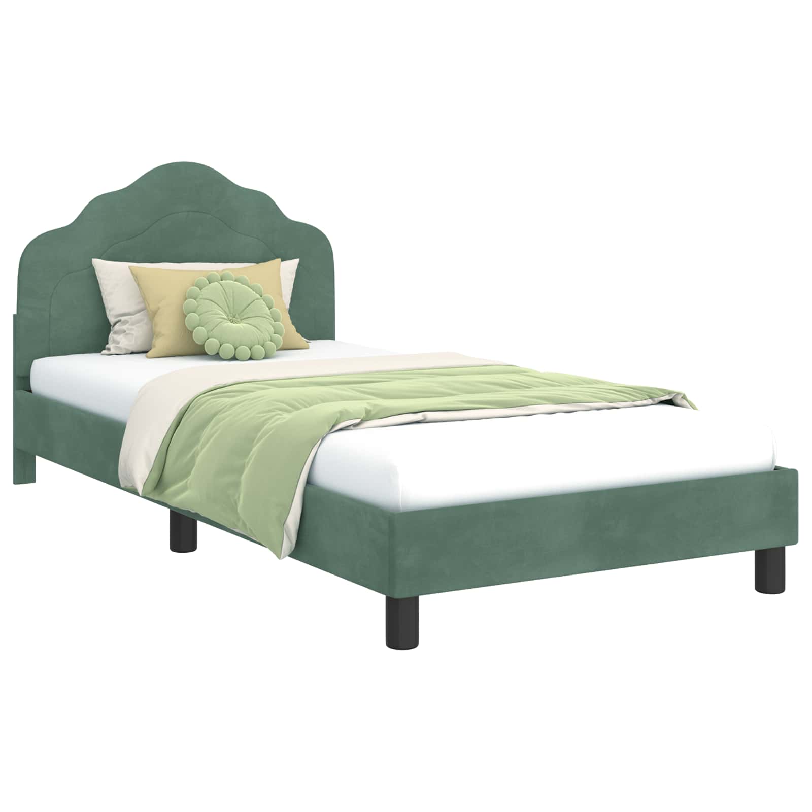Struttura letto bambini con testata Verde Mare 90 x 200 cm 42010962