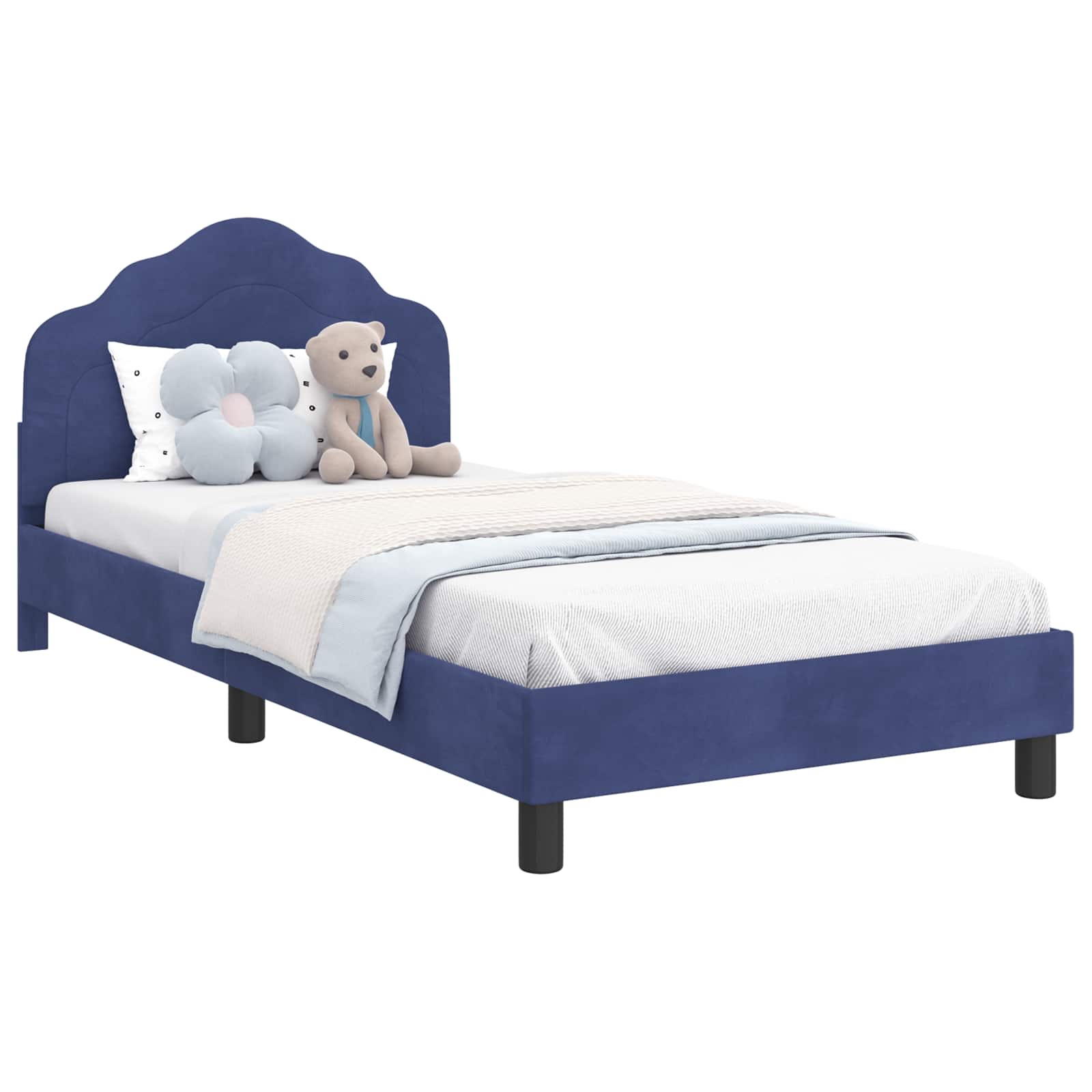 Struttura letto bambini con testata Blu Polizia 90 x 200 cm 42010963