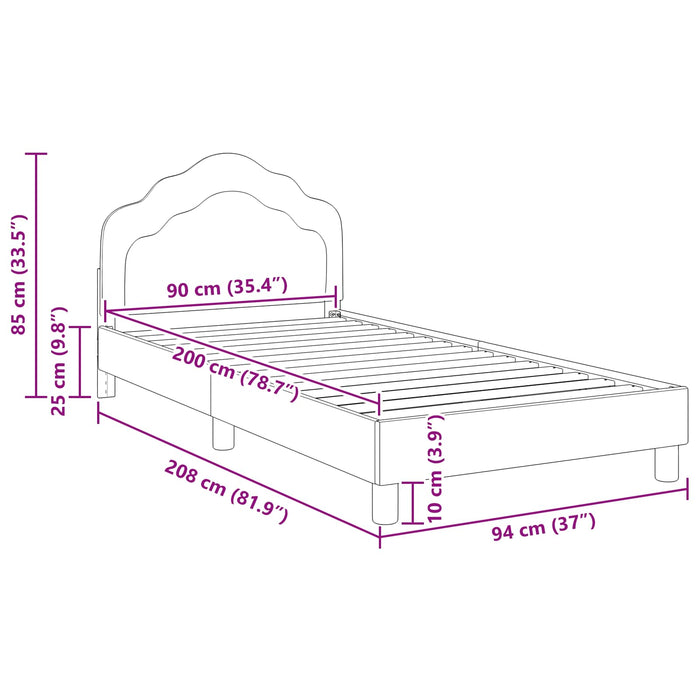 Struttura letto bambini con testata Blu Polizia 90 x 200 cm 42010963