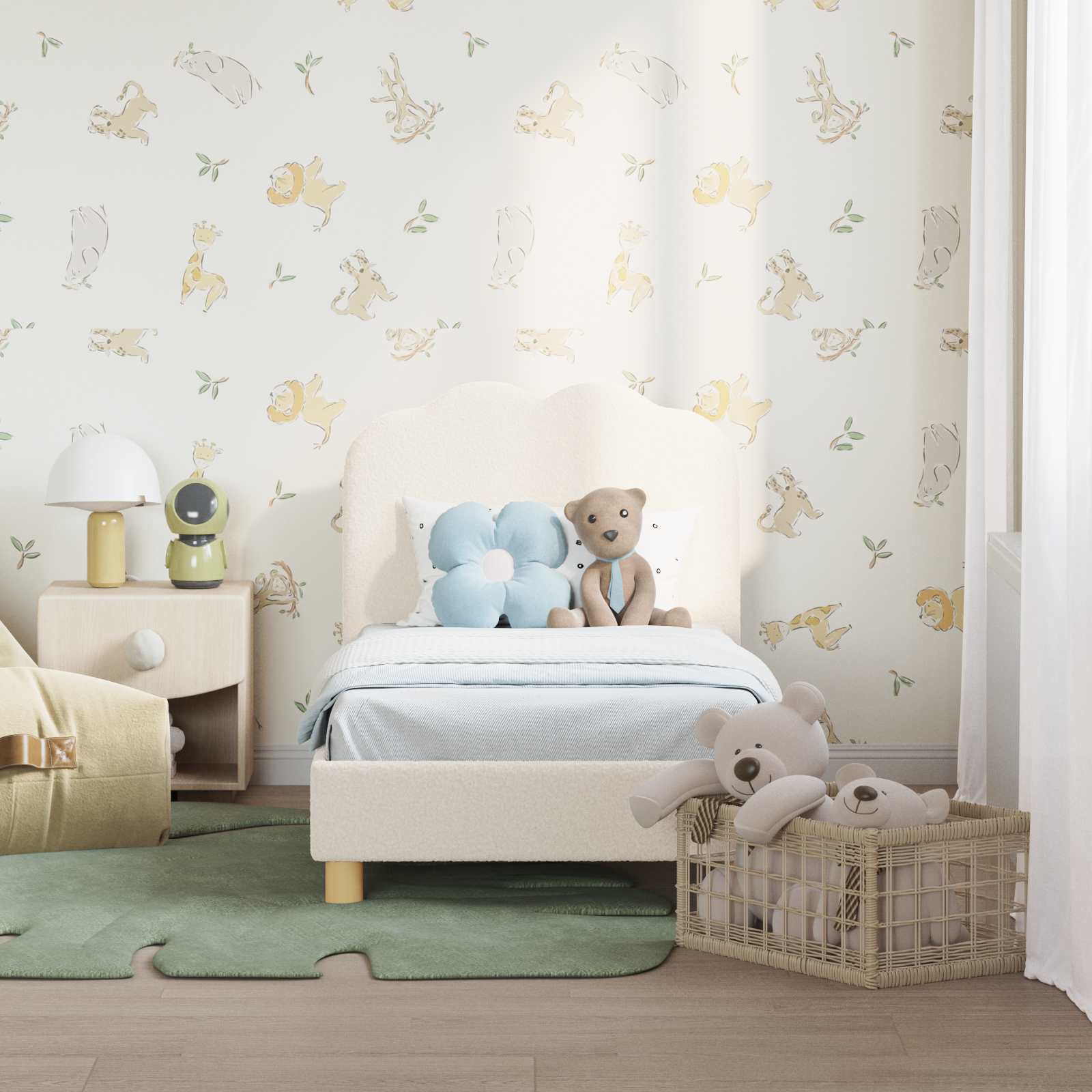 Struttura letto per bambini con testata Crema 70 x 140 cm 42010964