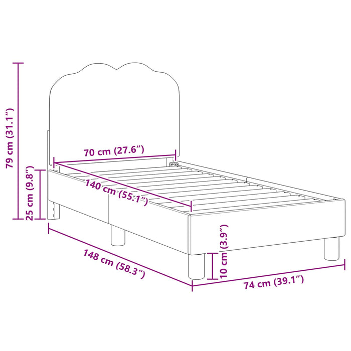 Struttura letto per bambini con testata Rosa 70 x 140 cm 42010965