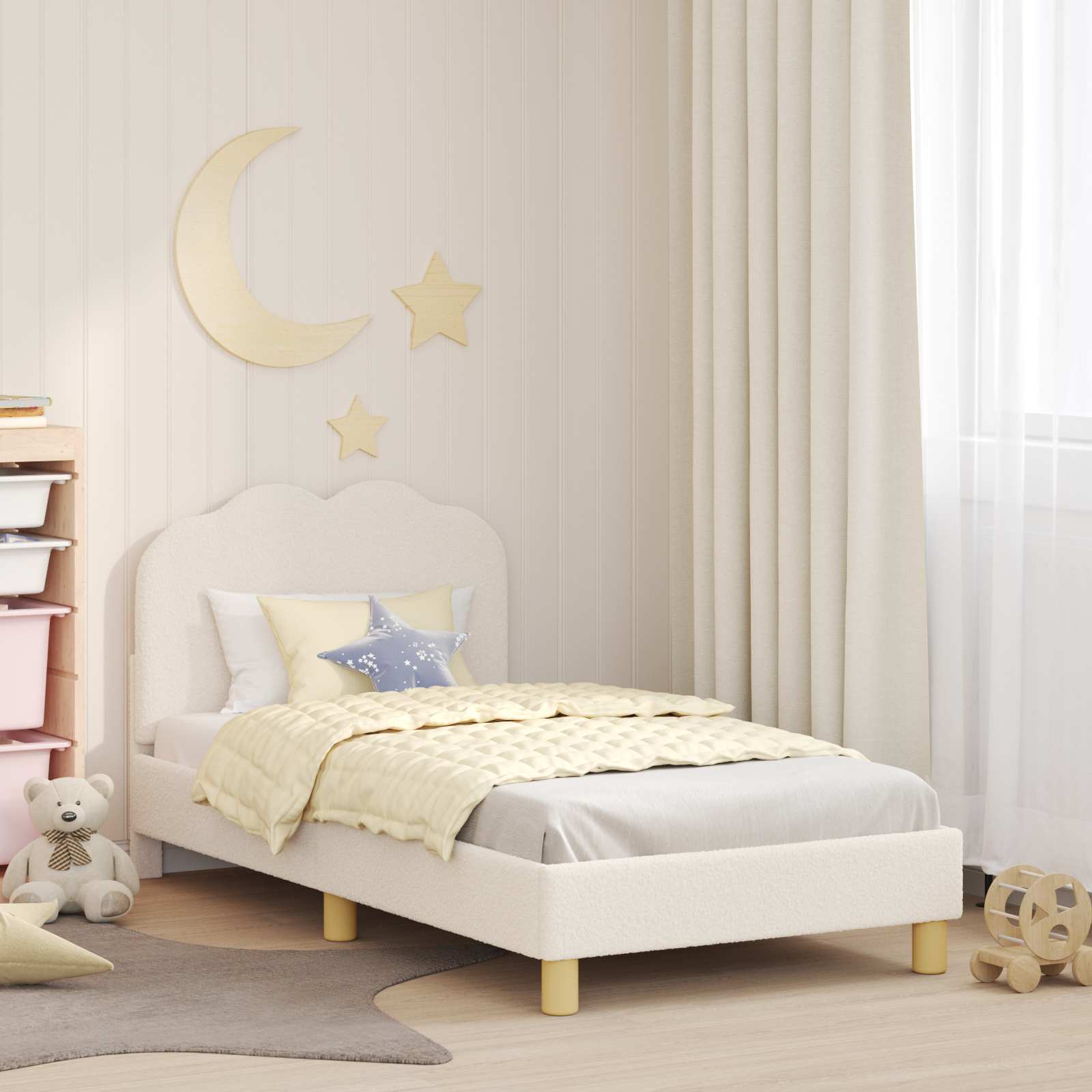 Struttura letto bambini con testata Crema 80 x 160 cm 42010967