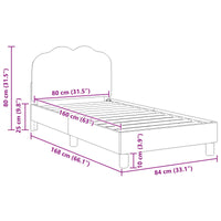 Struttura letto bambini con testata Rosa 80 x 160 cm 42010968