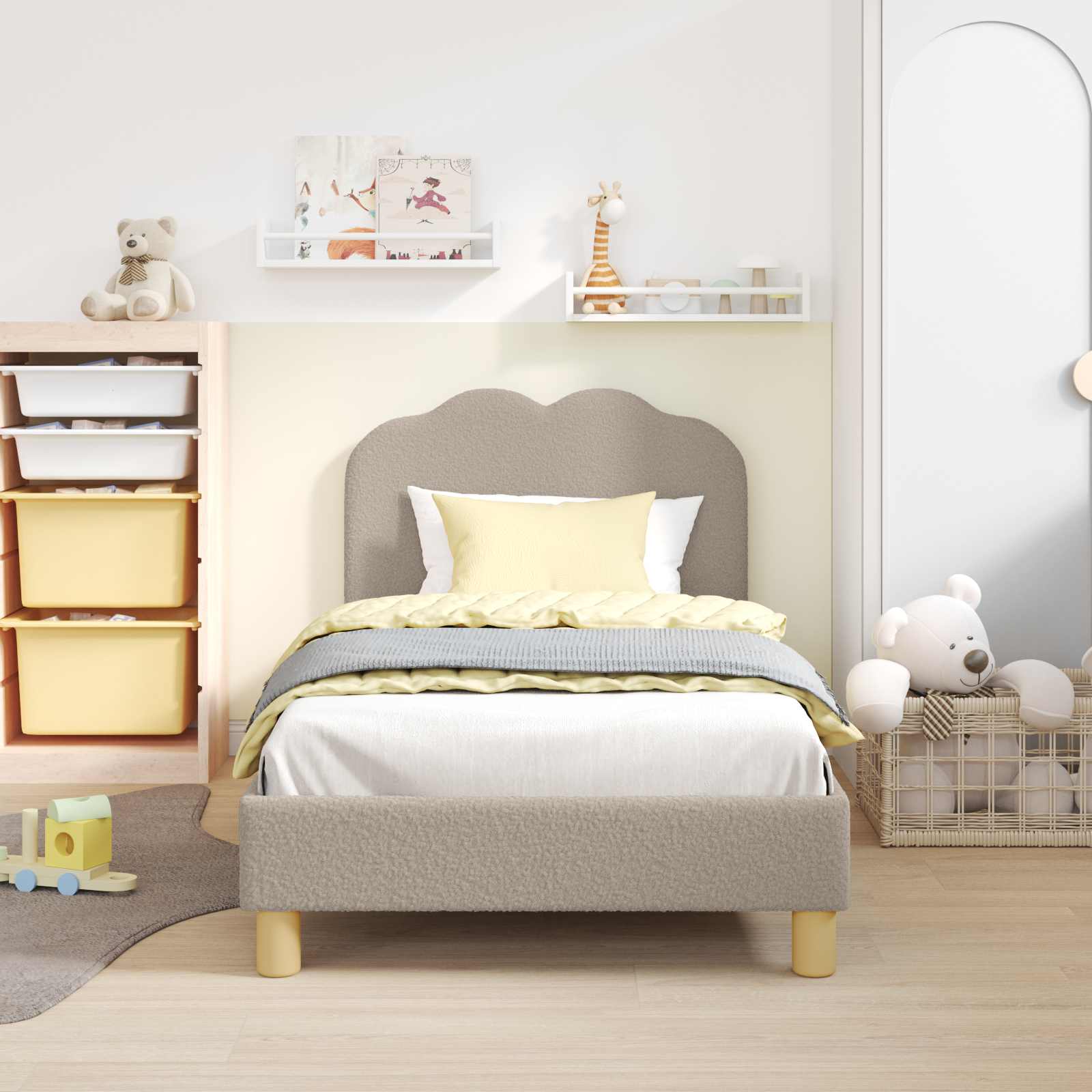 Struttura letto bambini con testata Grigio chiaro 80 x 160 cm 42010969
