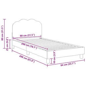 Struttura letto bambini con testata Grigio chiaro 80 x 200 cm 42010972