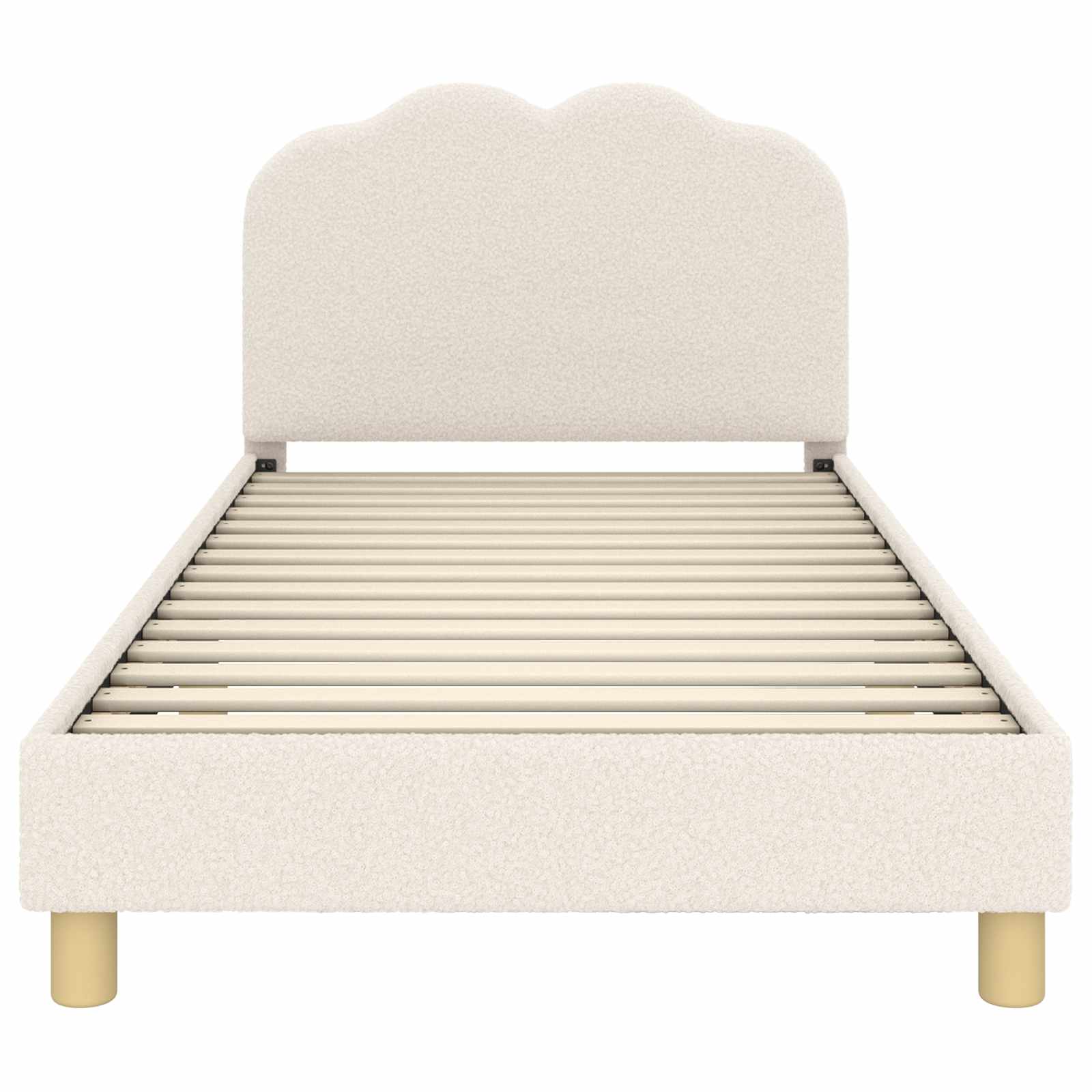 Struttura letto bambini con testata Crema 90 x 190 cm 42010973