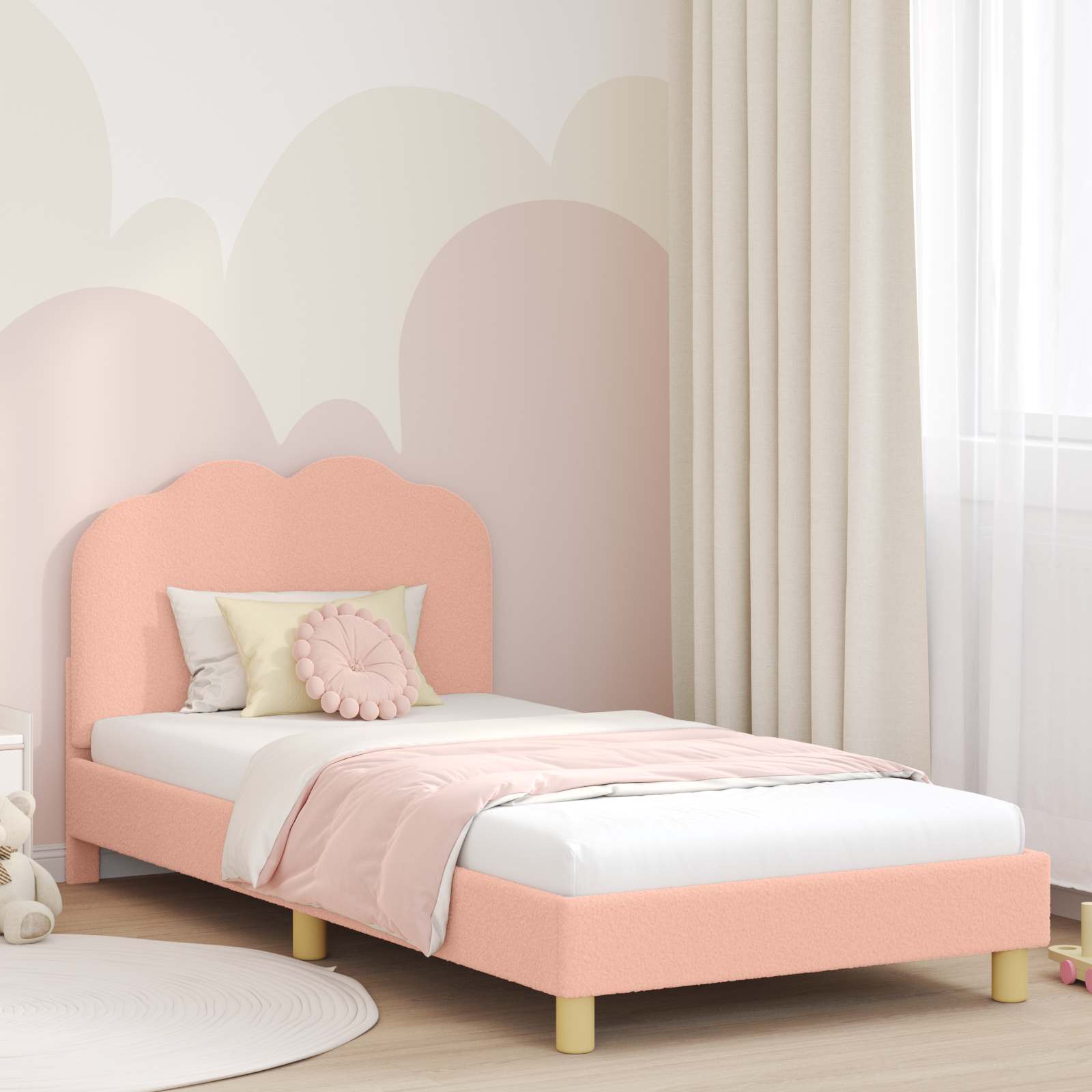Struttura letto bambini con testata Rosa 90 x 200 cm 42010977