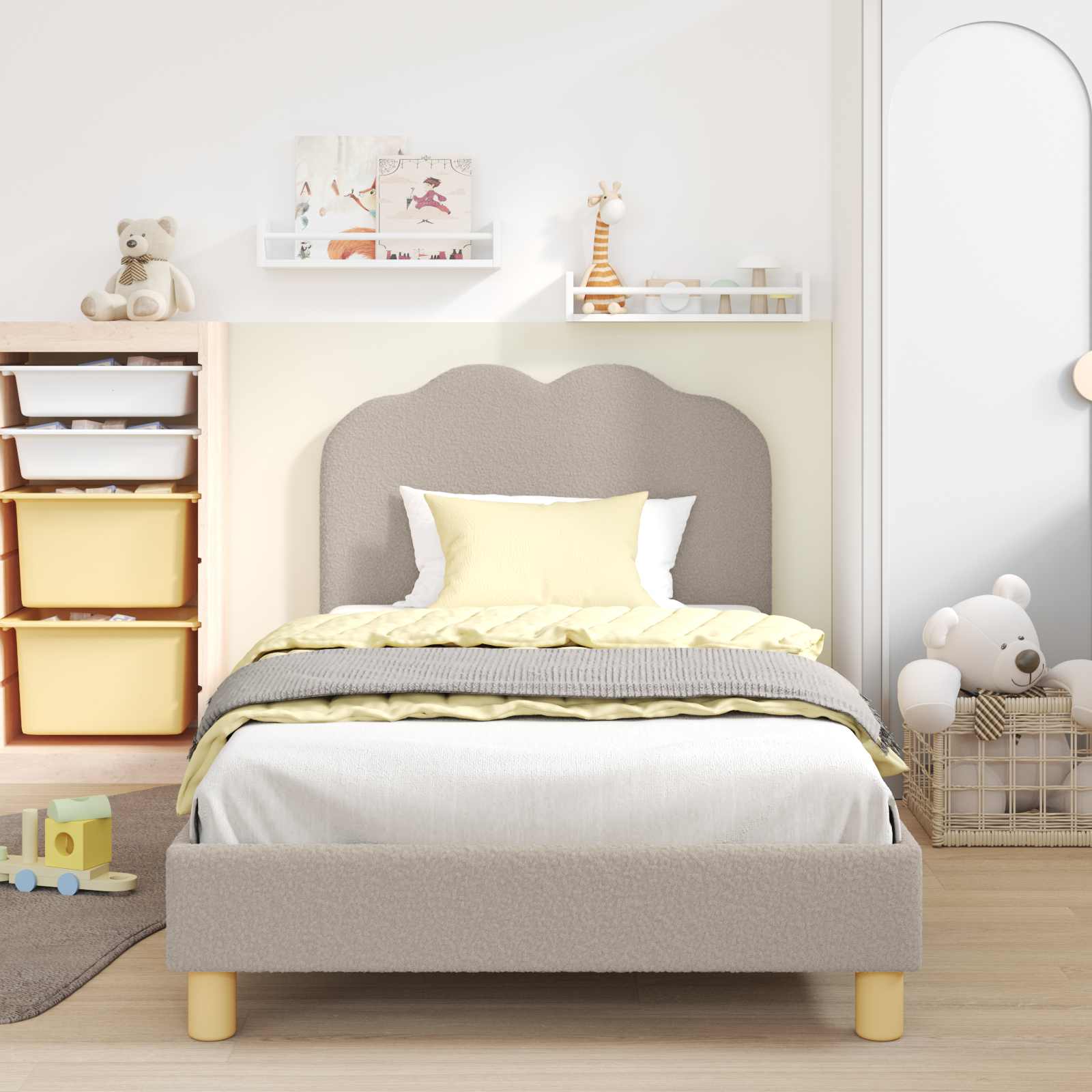 Struttura letto bambini con testata Grigio chiaro 90 x 200 cm 42010978