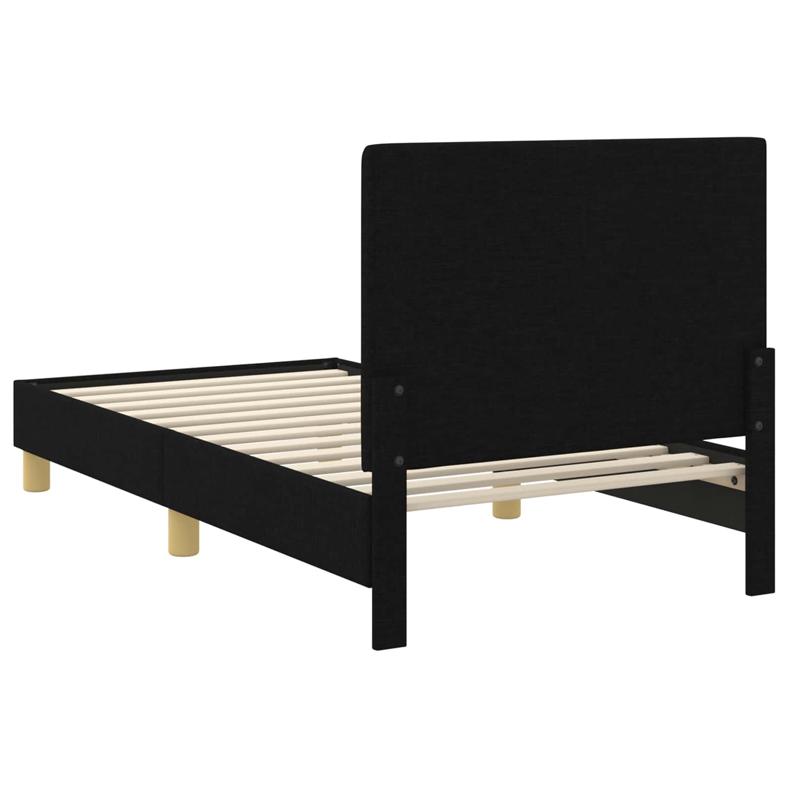Struttura letto bambini con testata Nero 80 x 160 cm Tessuto 42010986