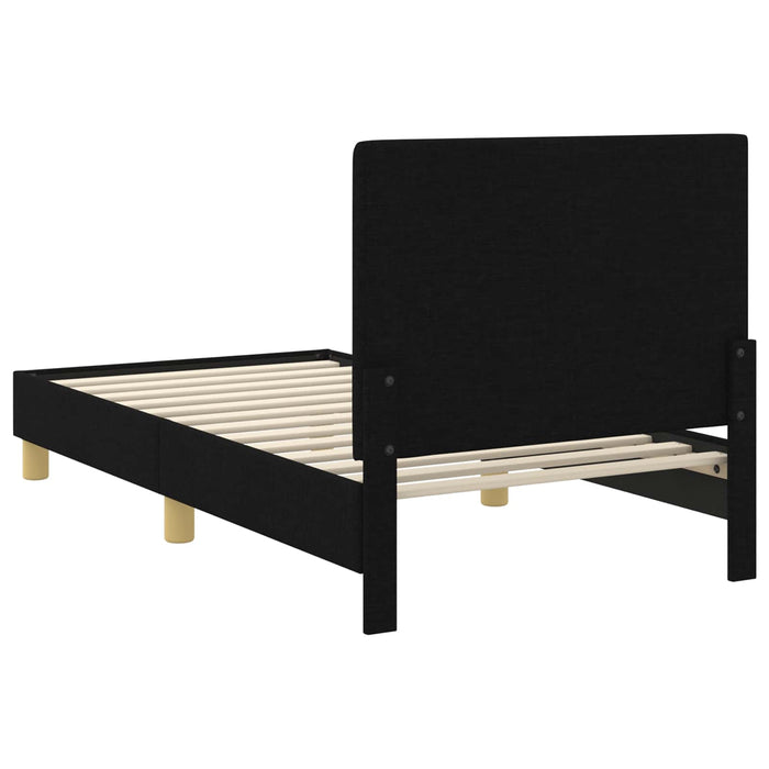 Struttura letto bambini con testata Nero 80 x 160 cm Tessuto 42010986