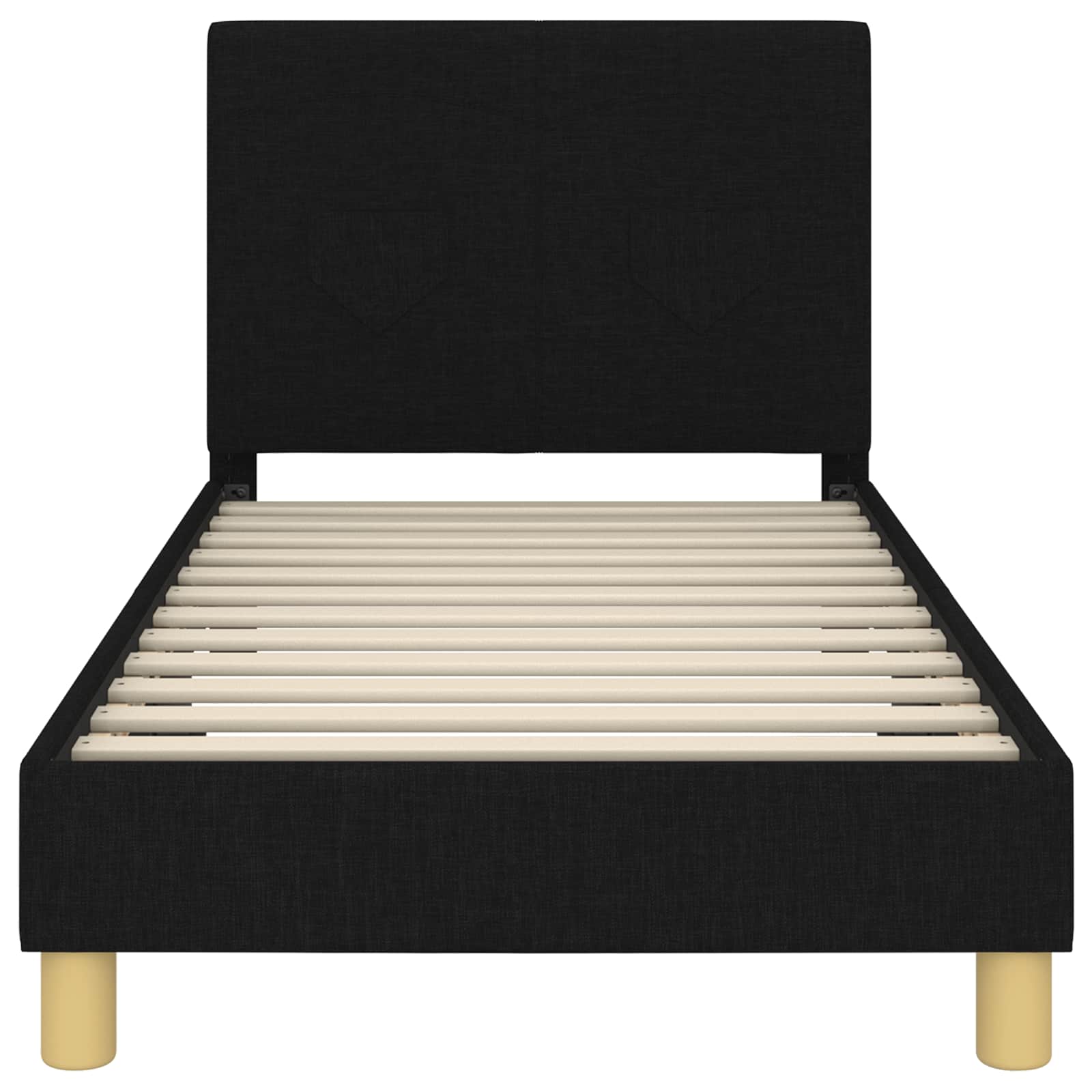 Struttura letto bambini con testata Nero 80 x 160 cm Tessuto 42010986