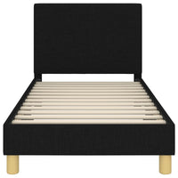 Struttura letto bambini con testata Nero 80 x 160 cm Tessuto 42010986
