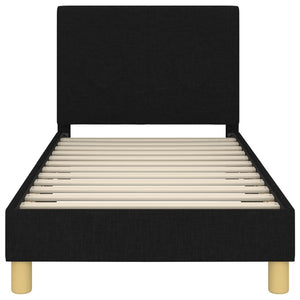 Struttura letto bambini con testata Nero 80 x 160 cm Tessuto 42010986