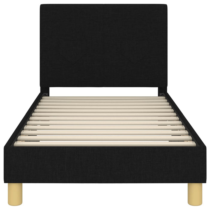 Struttura letto bambini con testata Nero 80 x 160 cm Tessuto 42010986