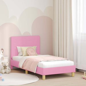 Struttura letto bambini con testata Rosa 80 x 160 cm Tessuto 42010987