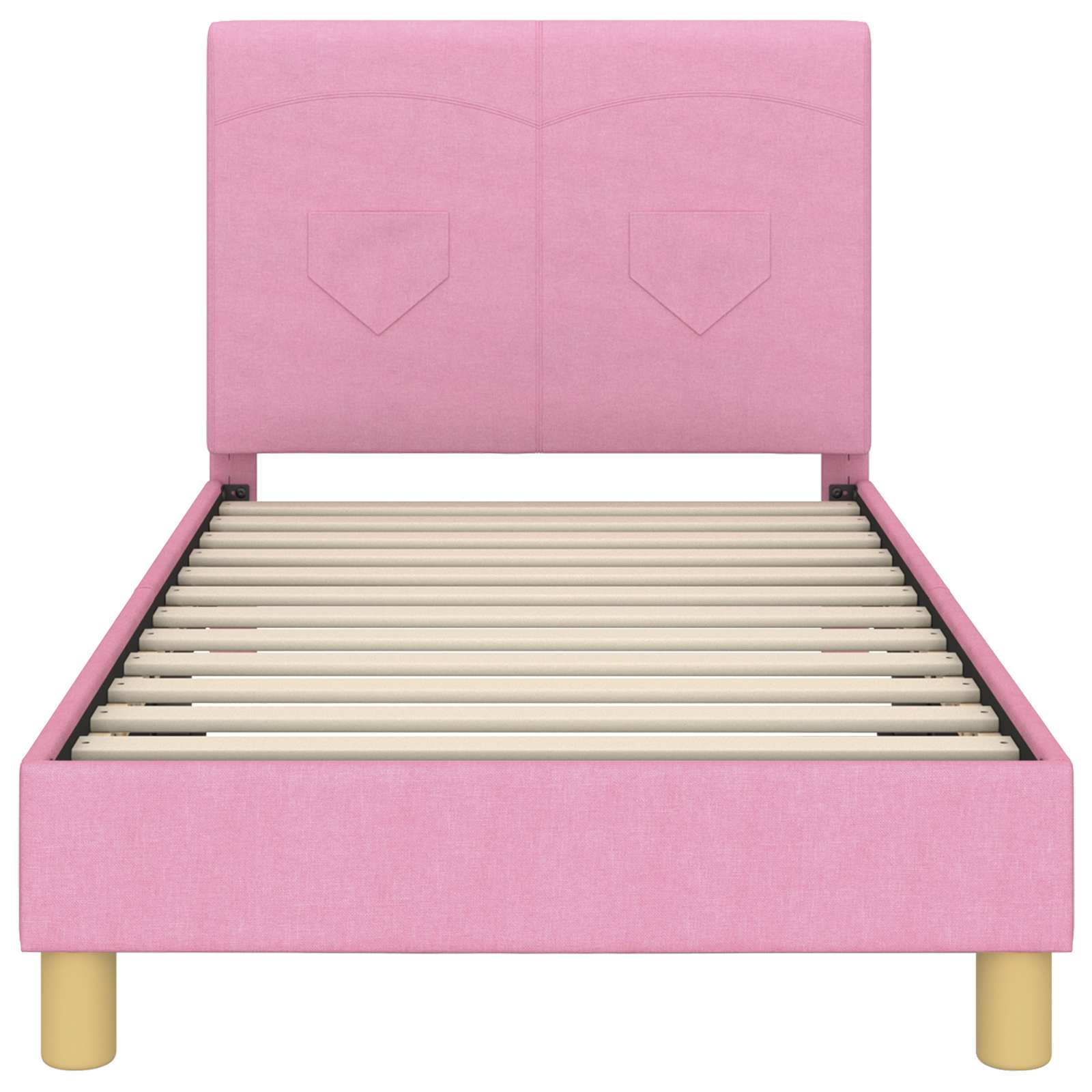 Struttura letto bambini con testata Rosa 80 x 160 cm Tessuto 42010987