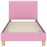 Struttura letto bambini con testata Rosa 80 x 160 cm Tessuto 42010987