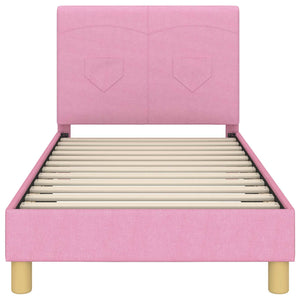 Struttura letto bambini con testata Rosa 80 x 160 cm Tessuto 42010987