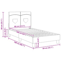 Struttura letto bambini con testata Rosa 80 x 160 cm Tessuto 42010987