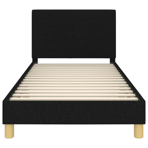 Struttura letto bambini con testata Nero 80 x 200 cm Tessuto 42010991