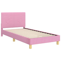 Struttura letto bambini con testata Rosa 80 x 200 cm Tessuto 42010992