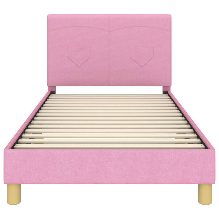 Struttura letto bambini con testata Rosa 80 x 200 cm Tessuto 42010992