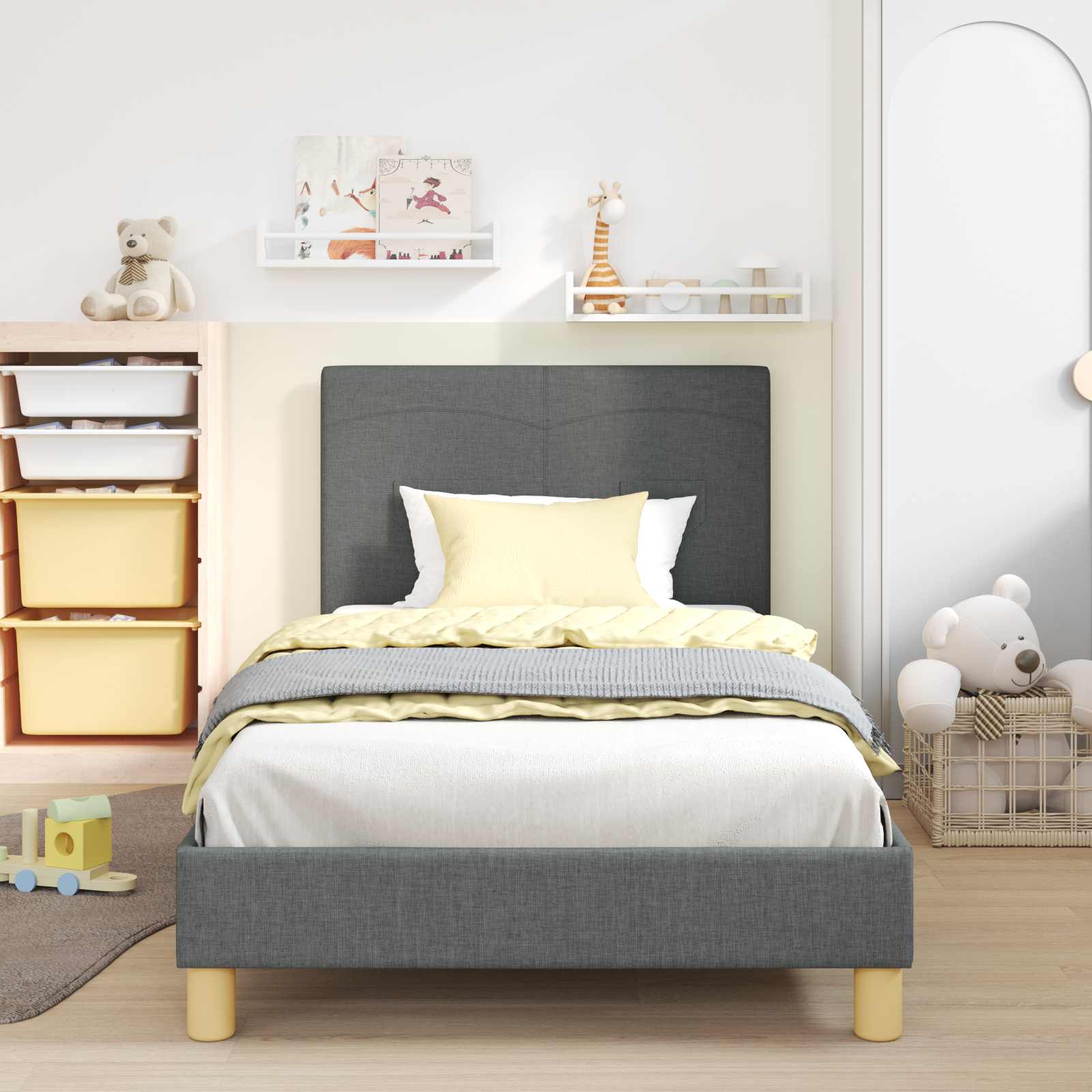 Struttura letto bambini con testata Grigio scuro 90 x 190 cm 42010995