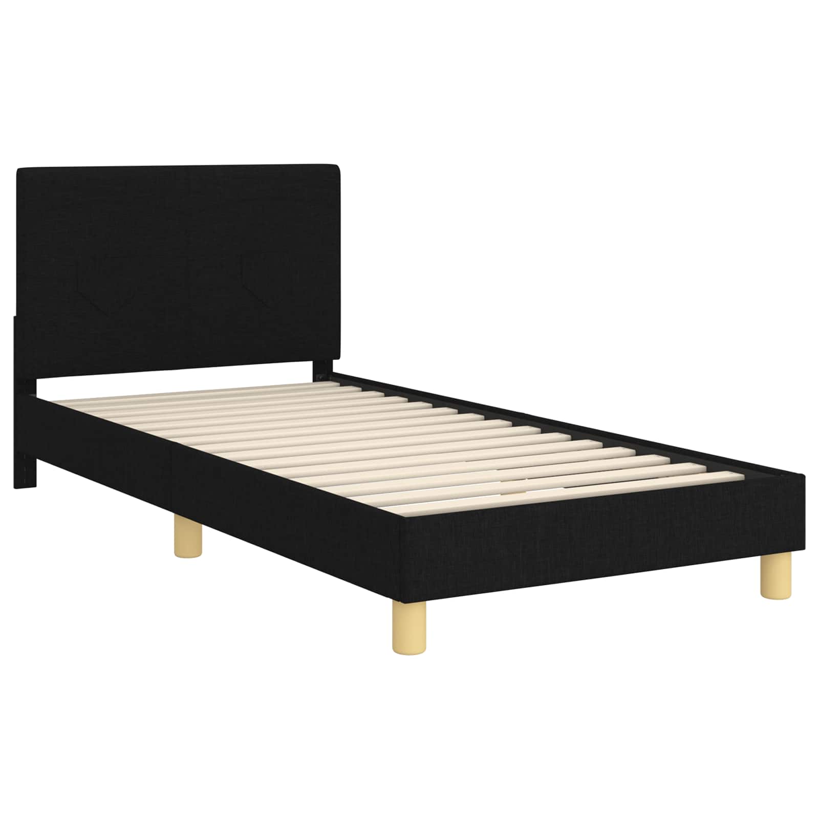 Struttura letto bambini con testata Nero 90 x 190 cm Tessuto 42010996