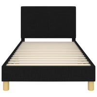 Struttura letto bambini con testata Nero 90 x 190 cm Tessuto 42010996