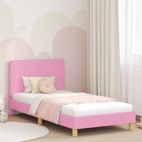 Struttura letto bambini con testata Rosa 90 x 190 cm Tessuto 42010997