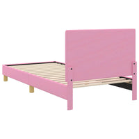 Struttura letto bambini con testata Rosa 90 x 190 cm Tessuto 42010997