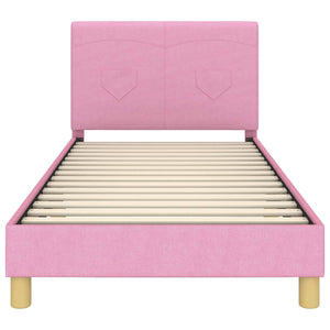 Struttura letto bambini con testata Rosa 90 x 190 cm Tessuto 42010997