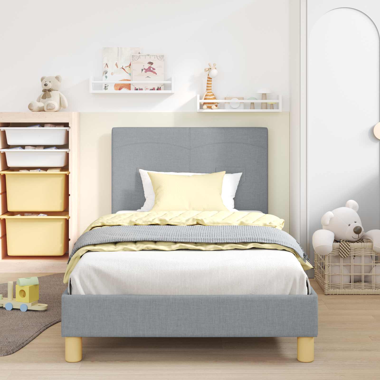 Struttura letto bambini con testata Grigio chiaro 90 x 200 cm 42010999