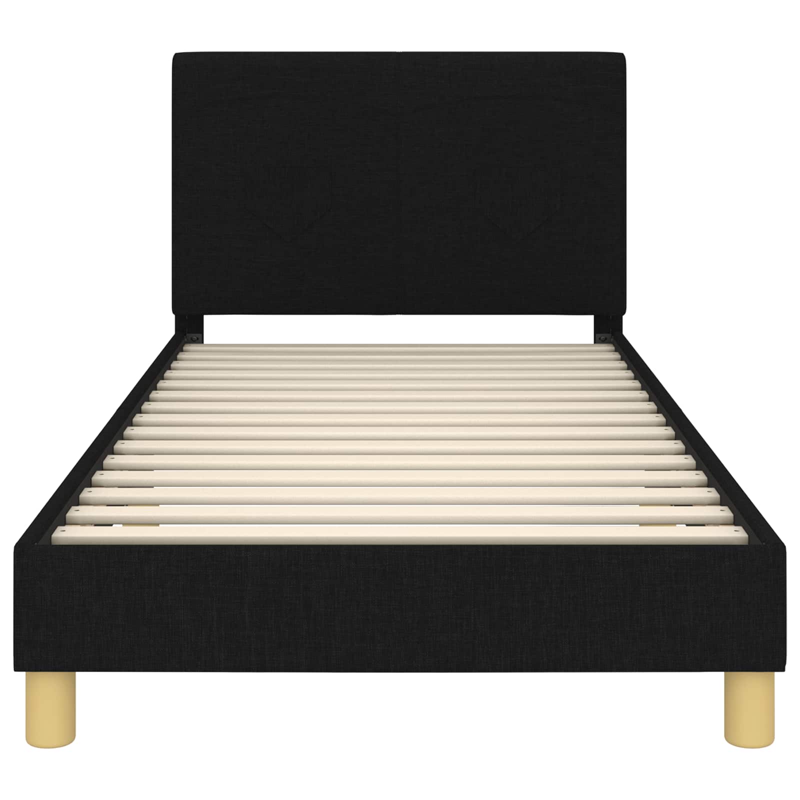 Struttura letto bambini con testata Nero 90 x 200 cm Tessuto 42011001