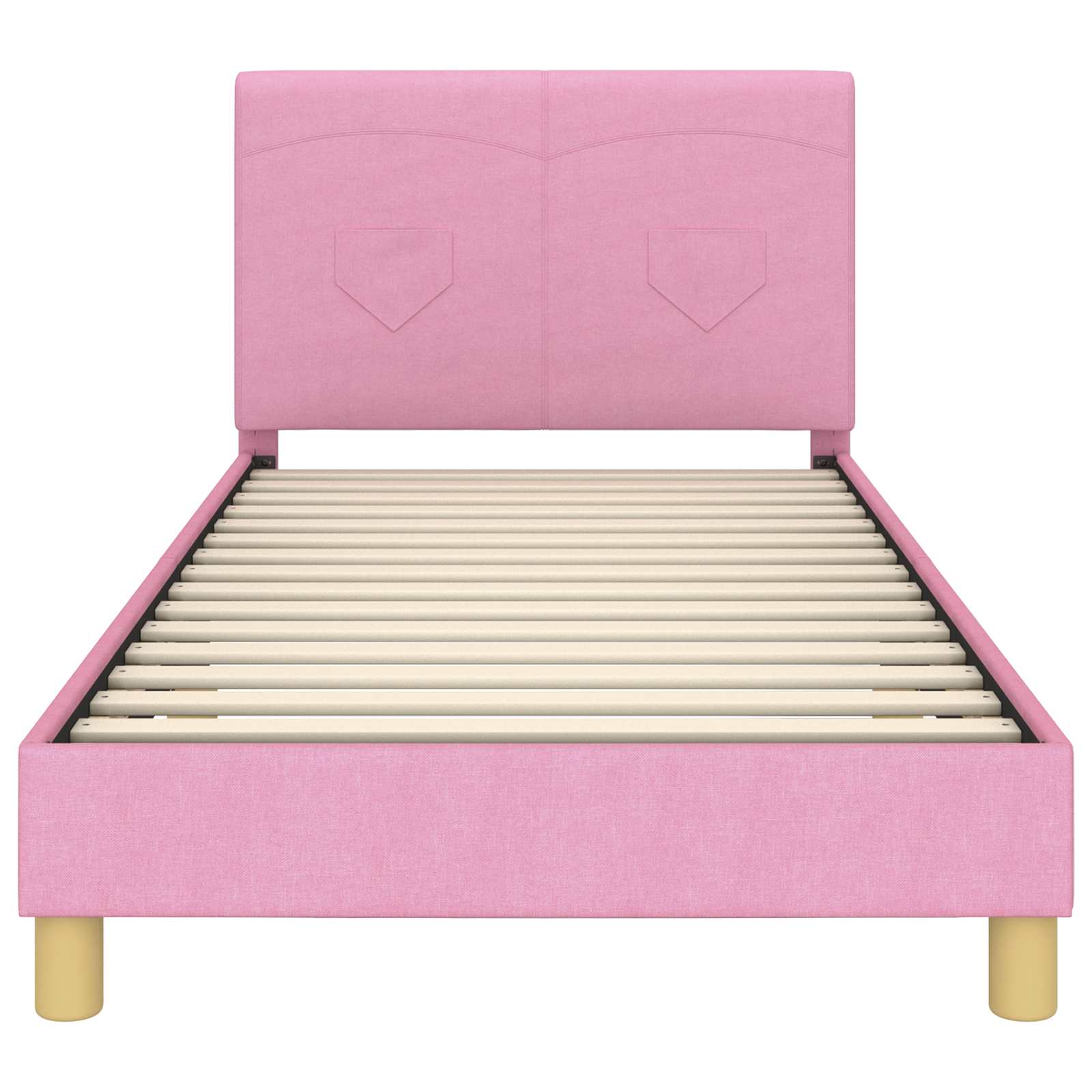 Struttura letto bambini con testata Rosa 90 x 200 cm Tessuto 42011002