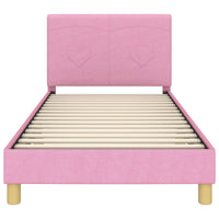 Struttura letto bambini con testata Rosa 90 x 200 cm Tessuto 42011002