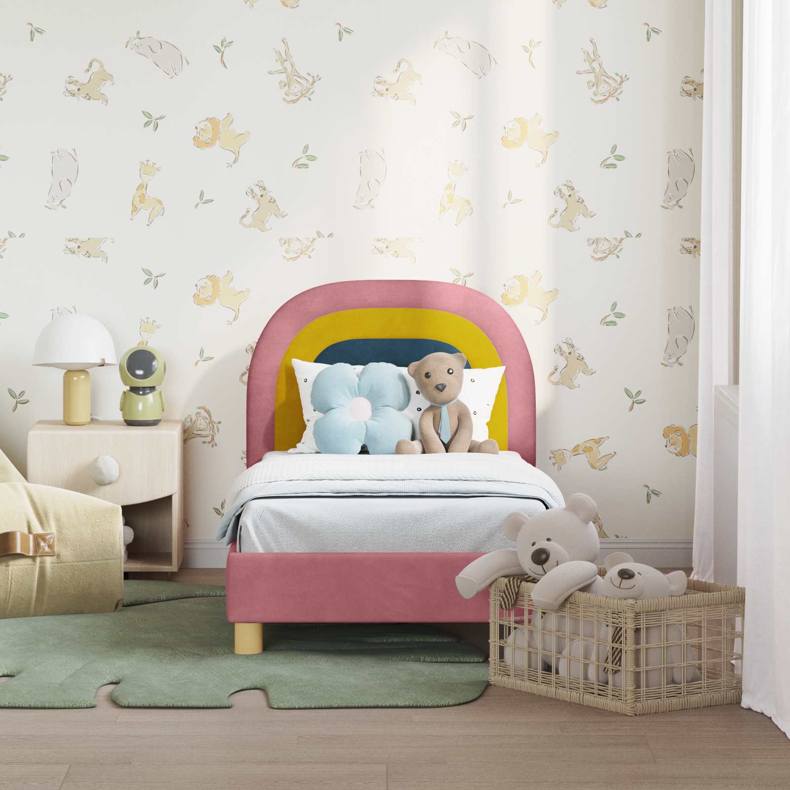 Struttura letto per bambini con testata Rosa 70 x 140 cm 42011005