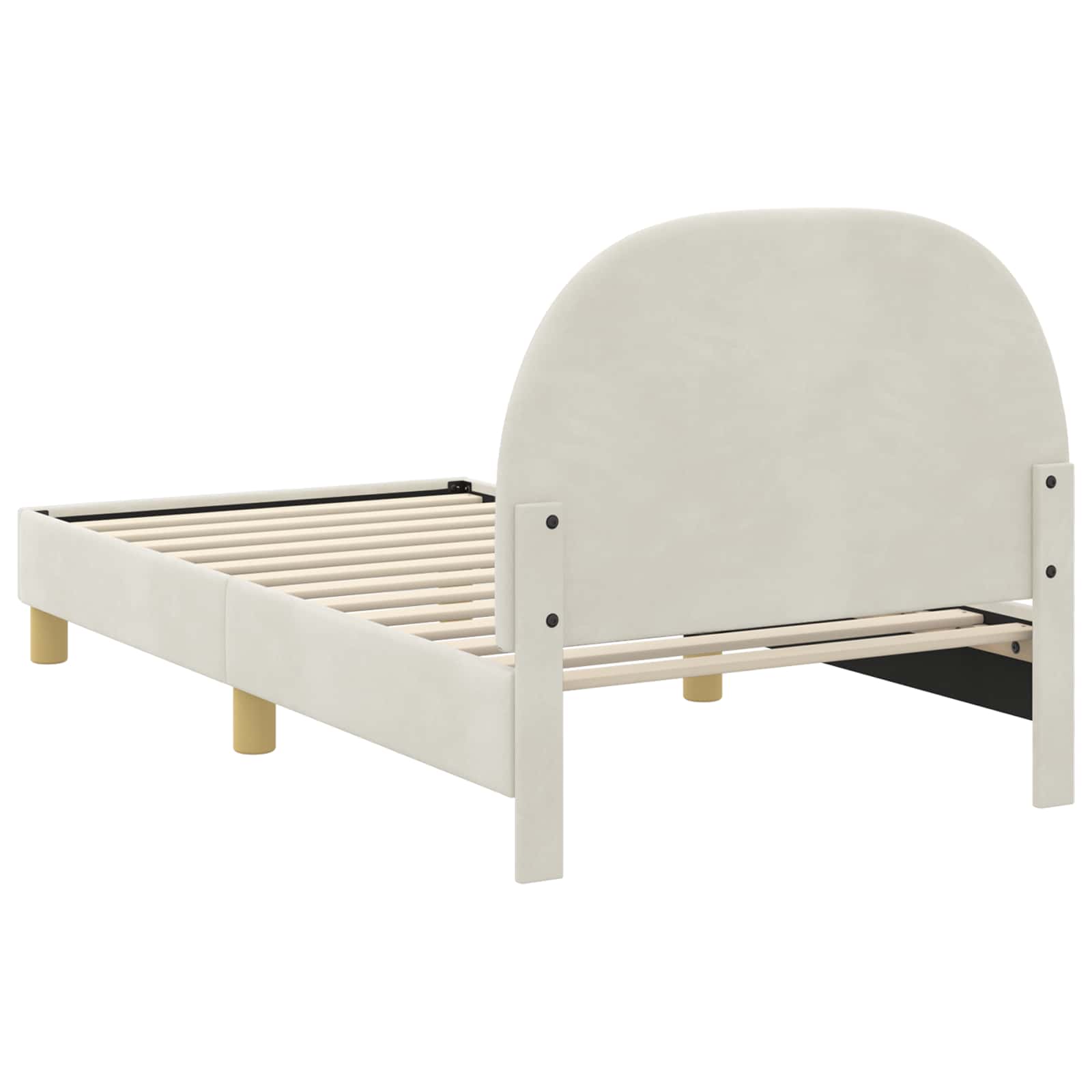 Struttura letto bambini con testata Crema 80 x 160 cm Velluto 42011006