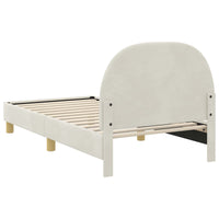 Struttura letto bambini con testata Crema 80 x 160 cm Velluto 42011006