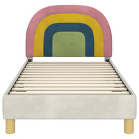 Struttura letto bambini con testata Crema 80 x 160 cm Velluto 42011006