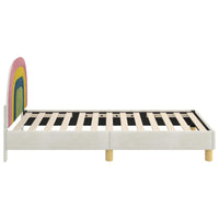 Struttura letto bambini con testata Crema 80 x 160 cm Velluto 42011006