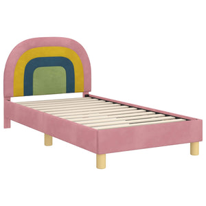 Struttura letto bambini con testata Rosa 80 x 160 cm Velluto 42011007