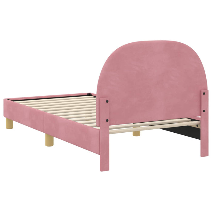 Struttura letto bambini con testata Rosa 80 x 160 cm Velluto 42011007